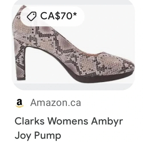 Clarks AMBYR JOY PUMP size 7 . Super comfortable 3” pump heels with animal print - Picture 1 of 12